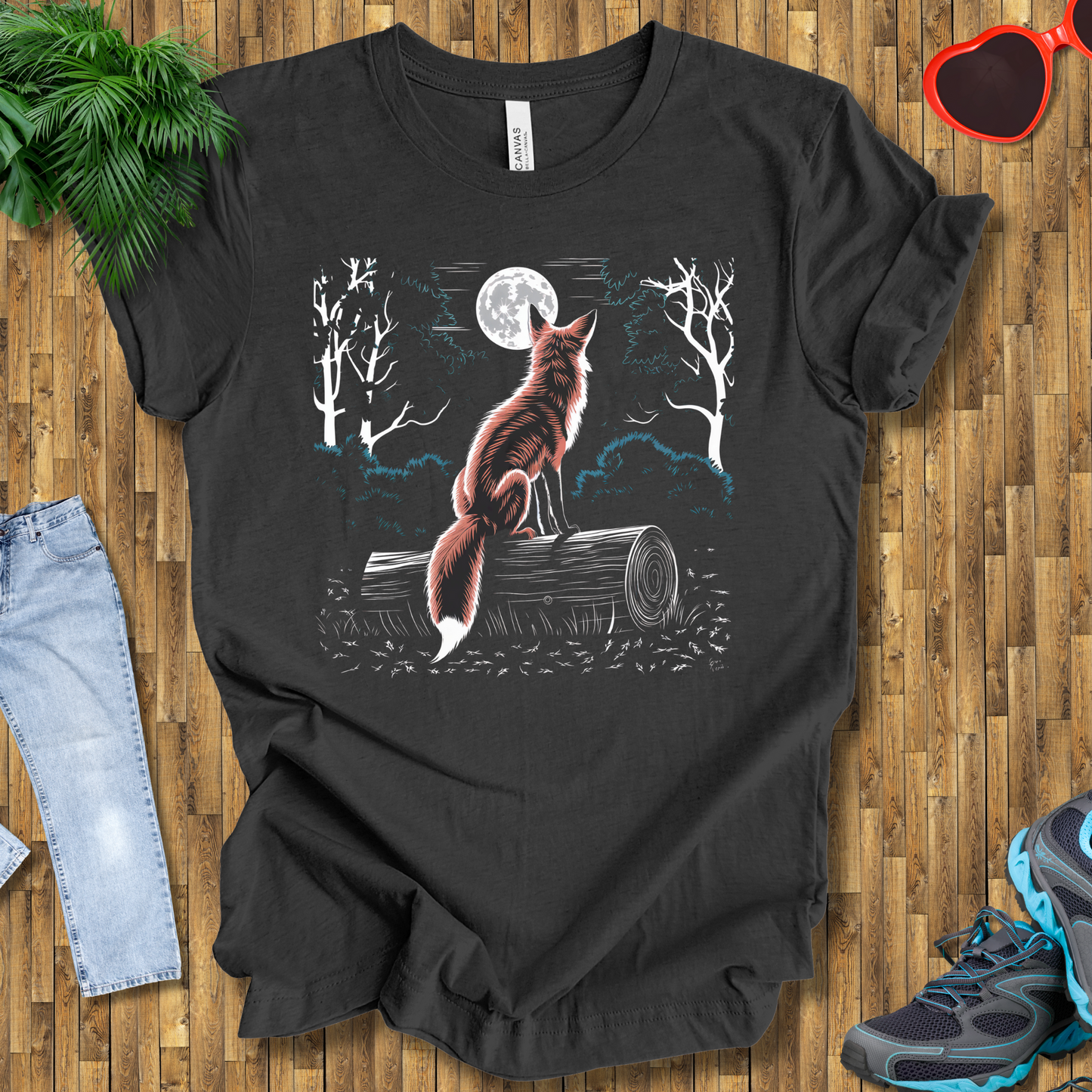 Fox looking at the moon T-Shirt