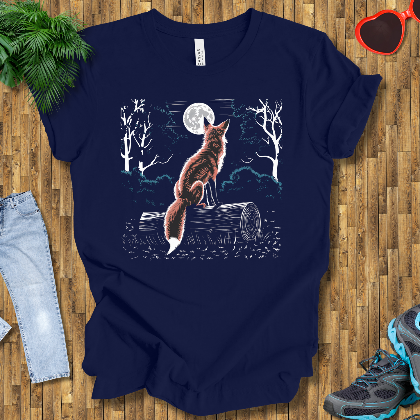 Fox looking at the moon T-Shirt