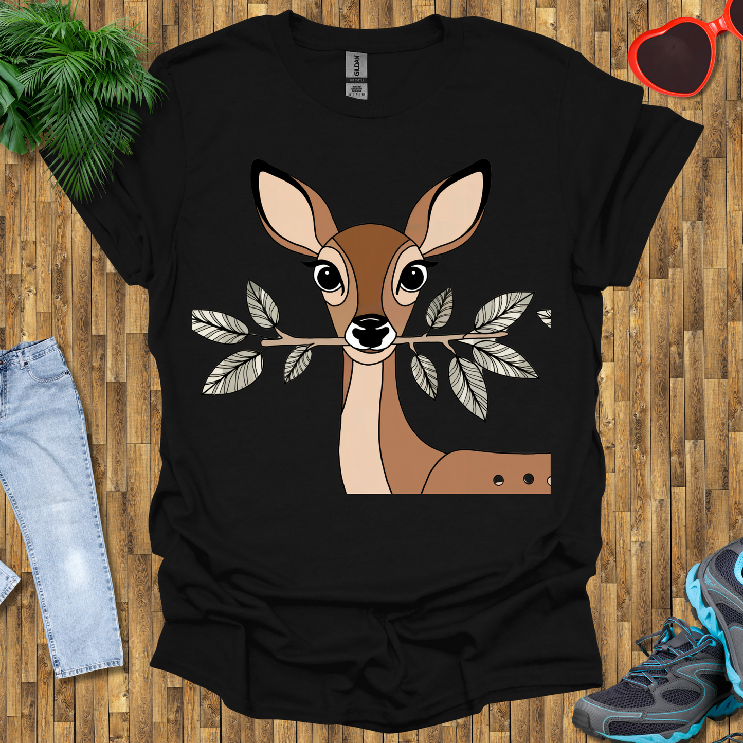 Deer holding a tree branch T-Shirt