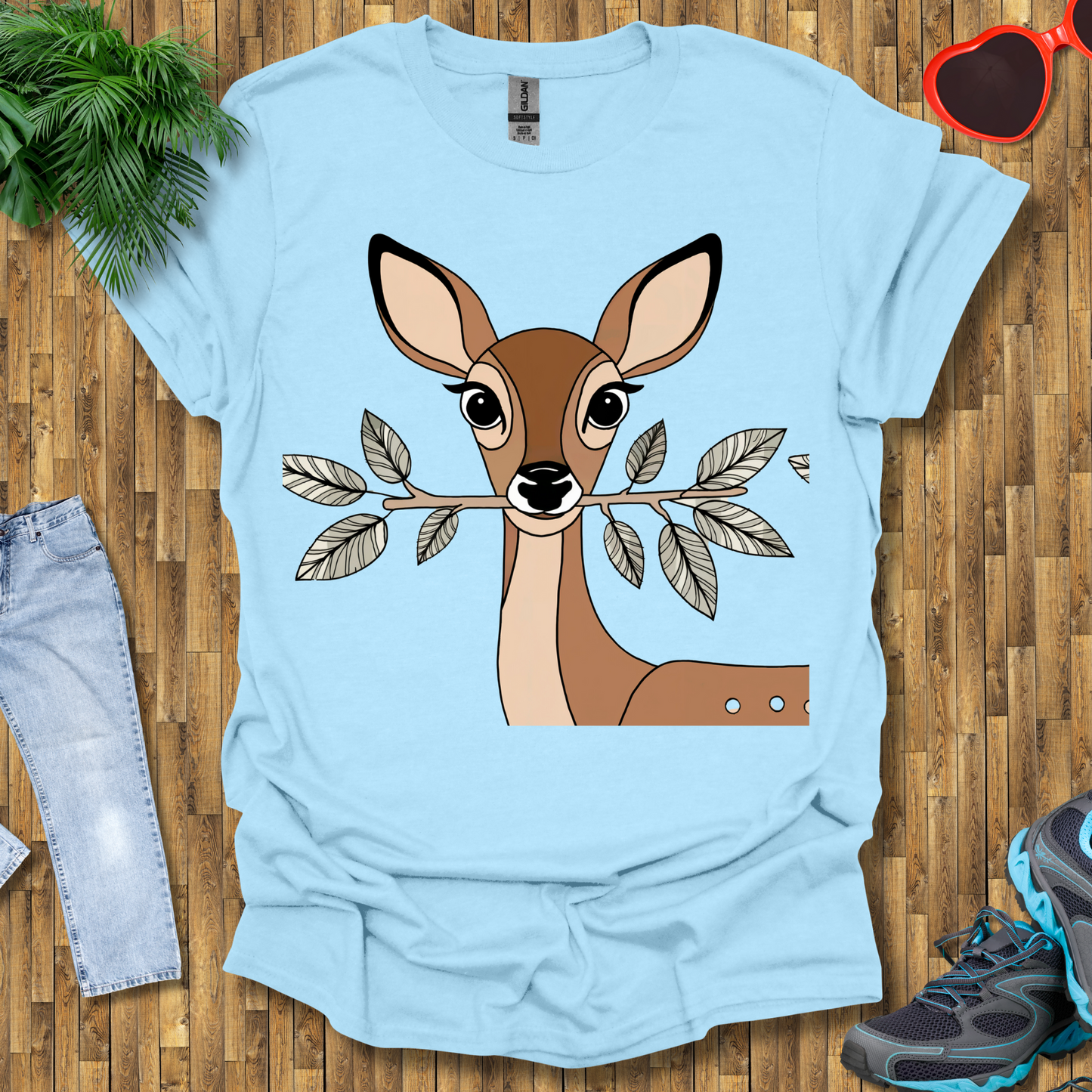 Deer holding a tree branch T-Shirt