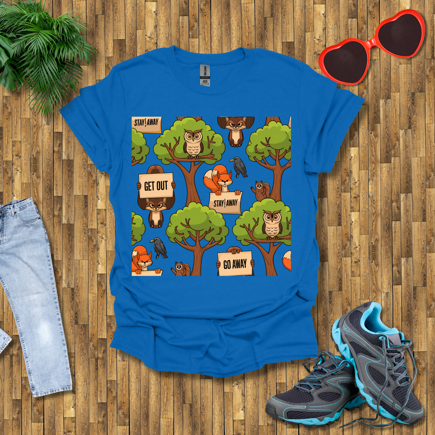 Angry fox, Owl and Squirrel T-Shirt