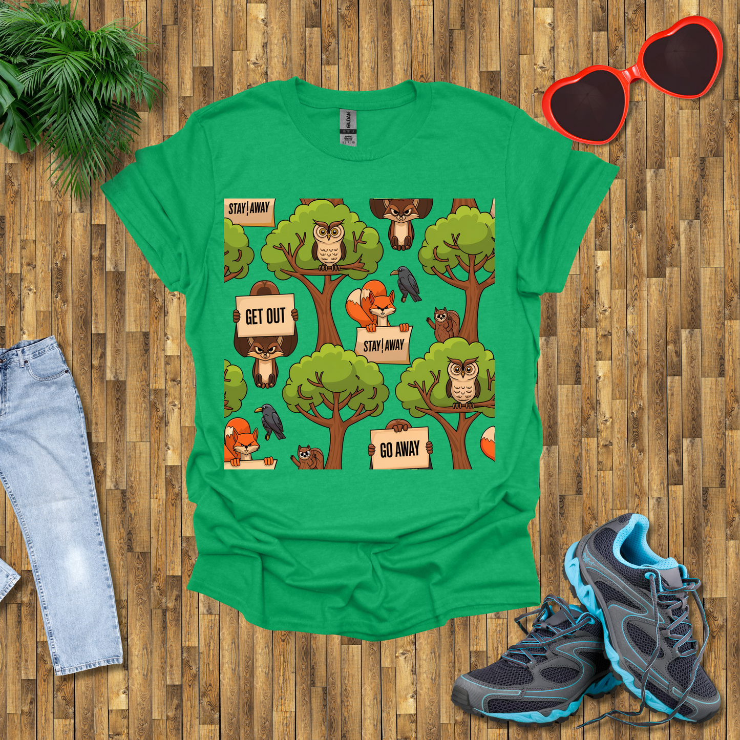 Angry fox, Owl and Squirrel T-Shirt