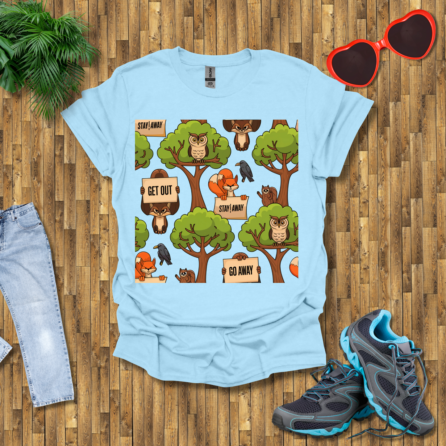 Angry fox, Owl and Squirrel T-Shirt