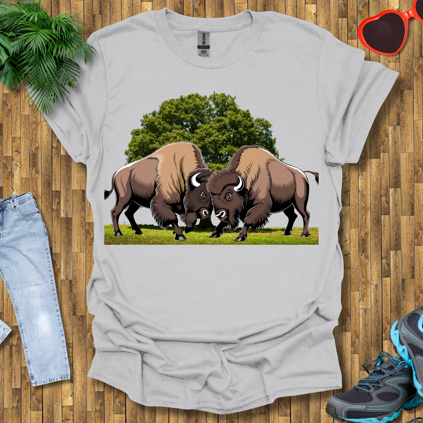 Bison fights T-Shirt