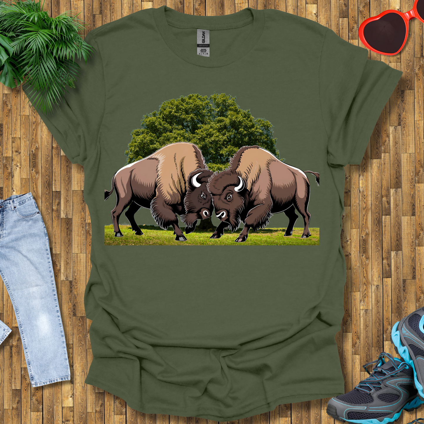 Bison fights T-Shirt