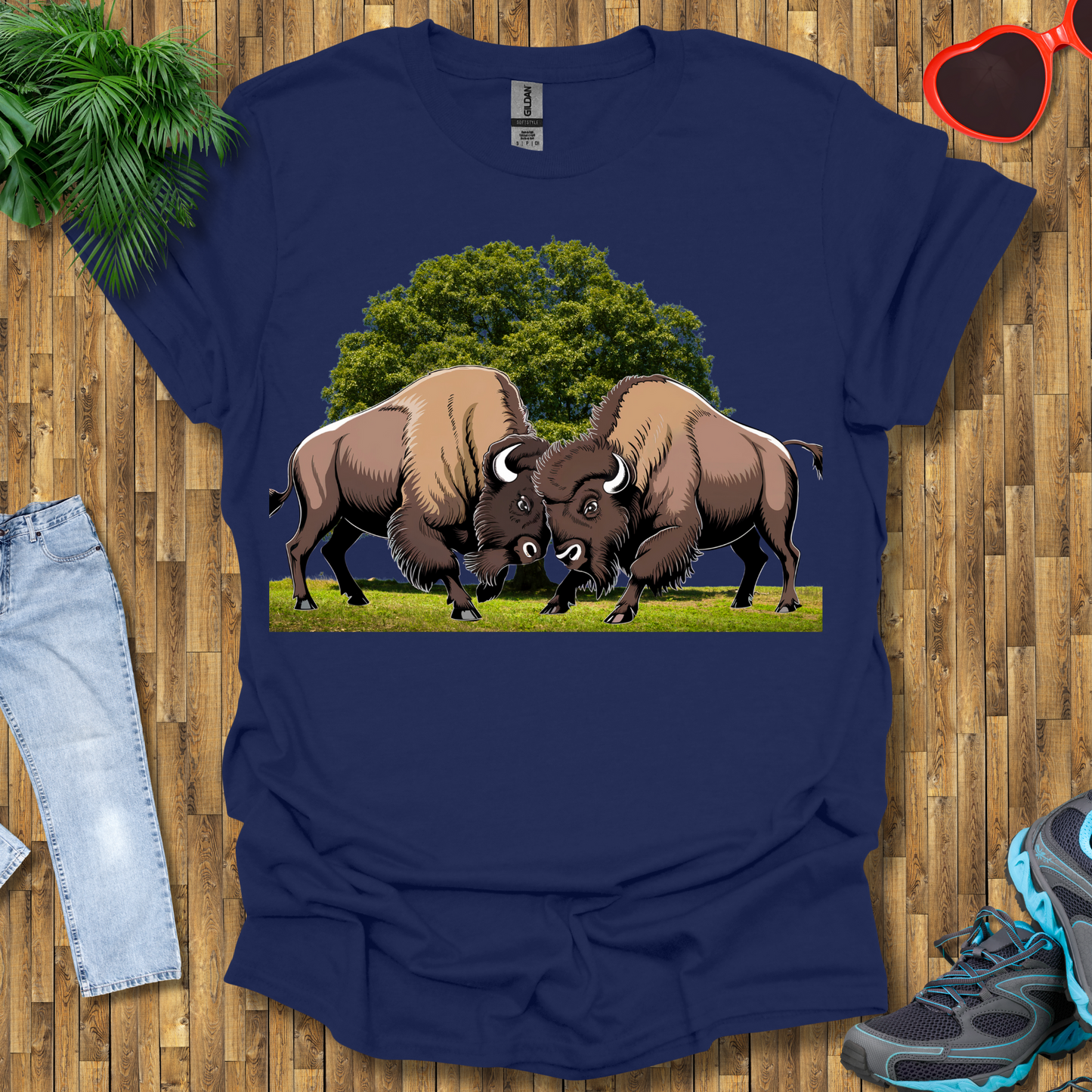 Bison fights T-Shirt