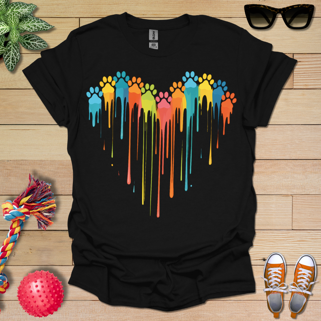 Colorful Dog Paw Prints T-Shirt