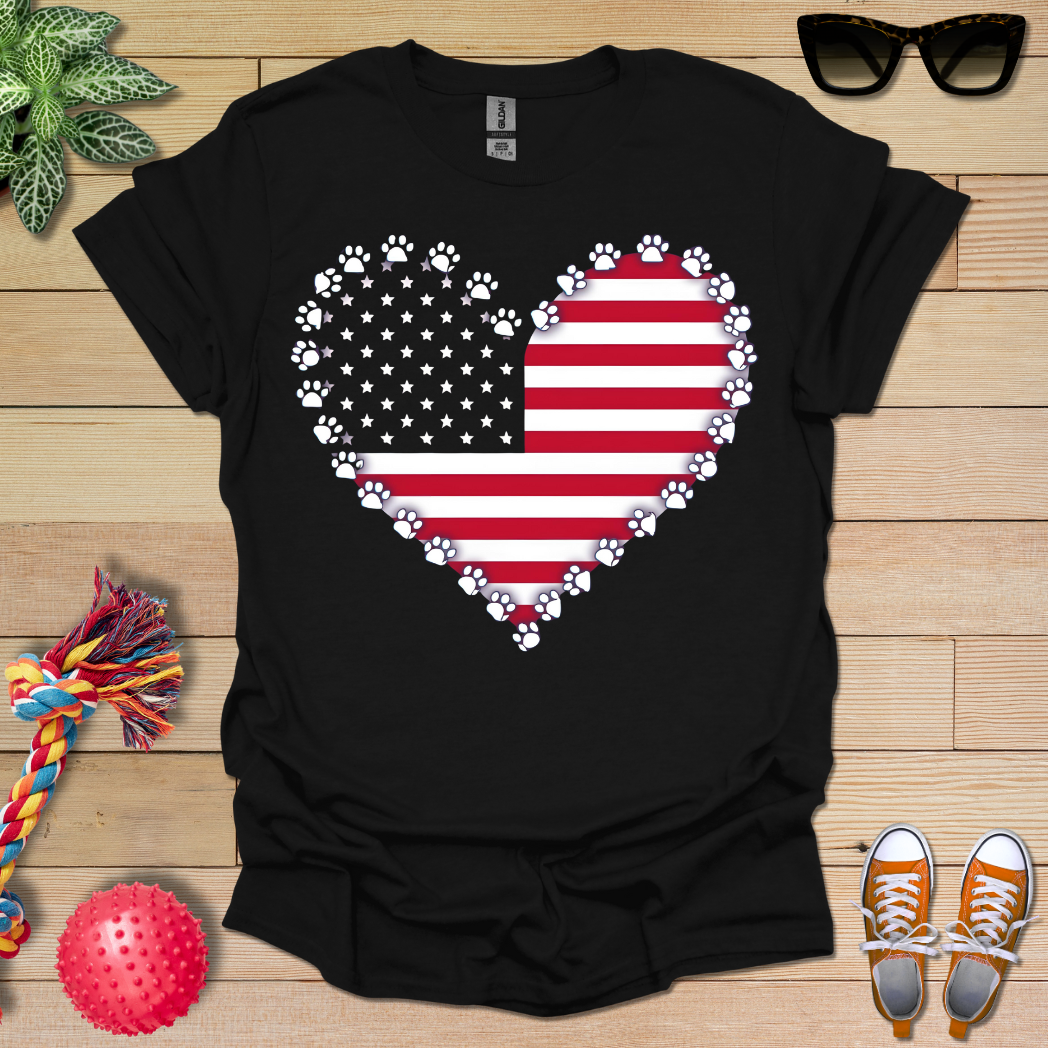 American Flag Paws T-Shirt