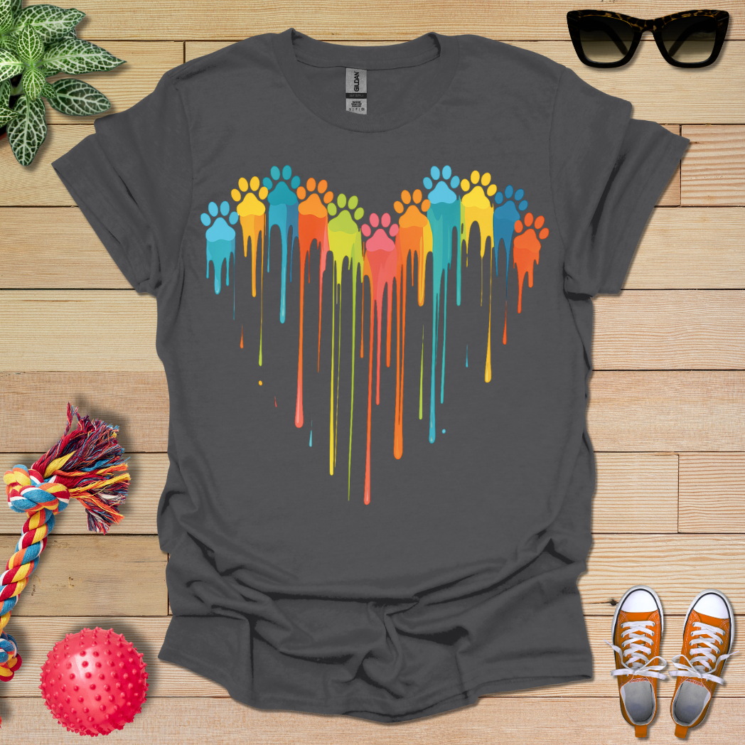 Colorful Dog Paw Prints T-Shirt