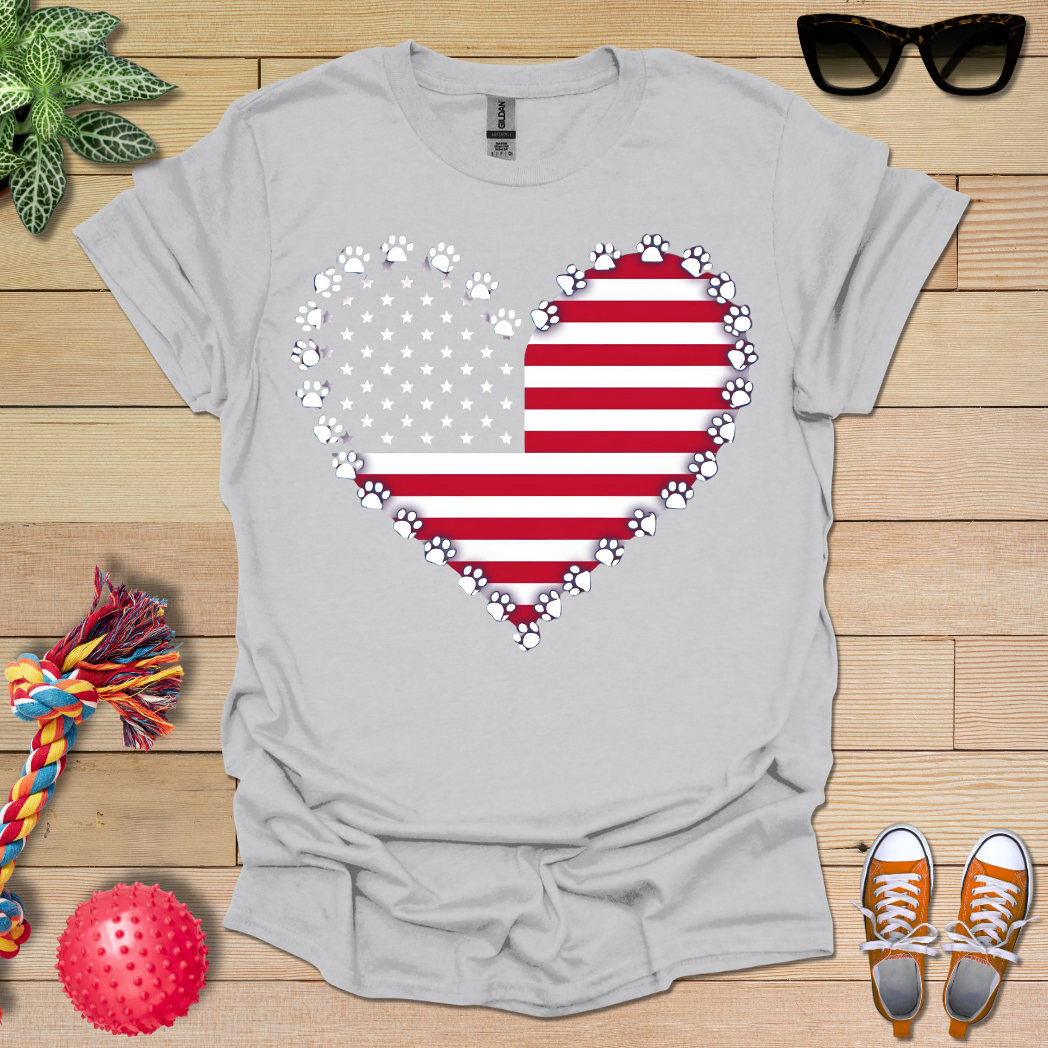 American Flag Paws T-Shirt