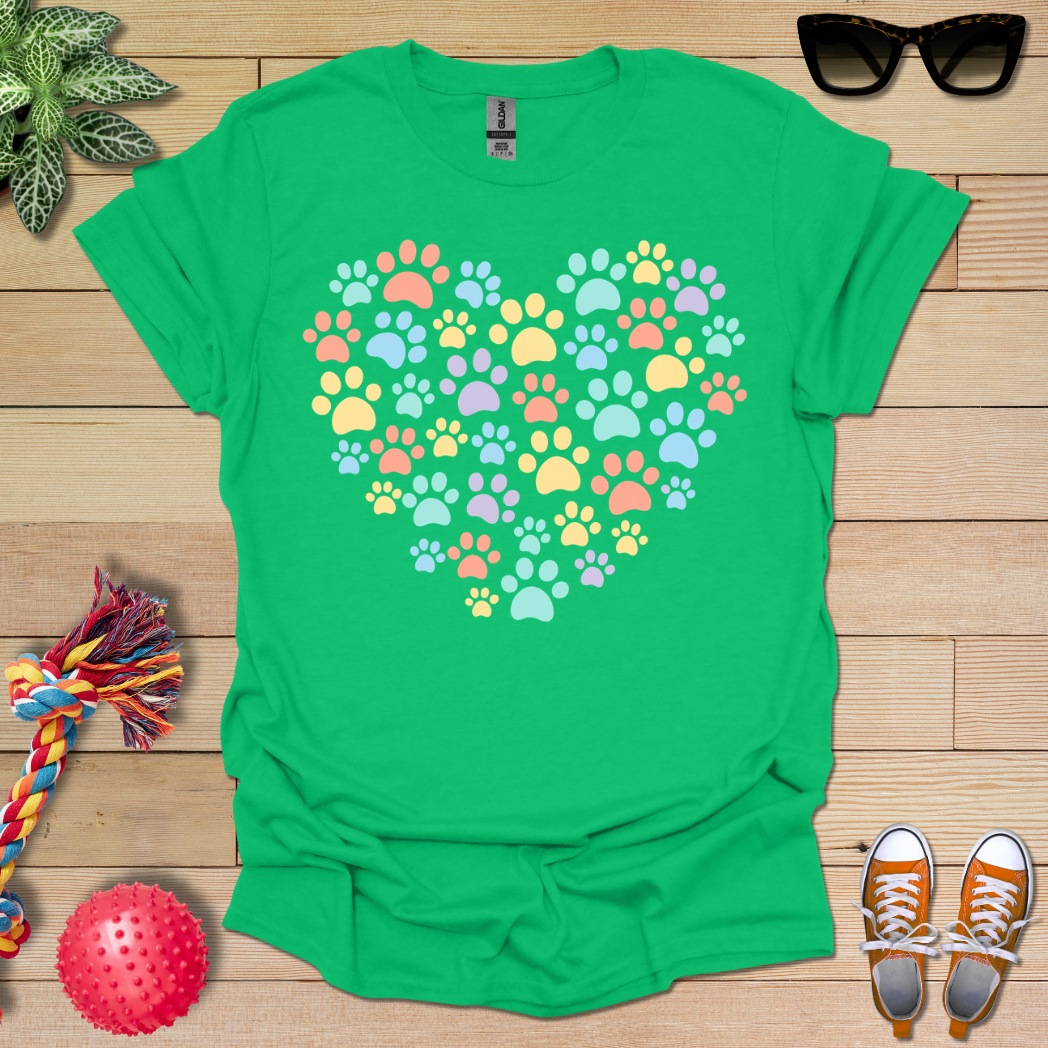 Rainbow Paw Heart T-Shirt