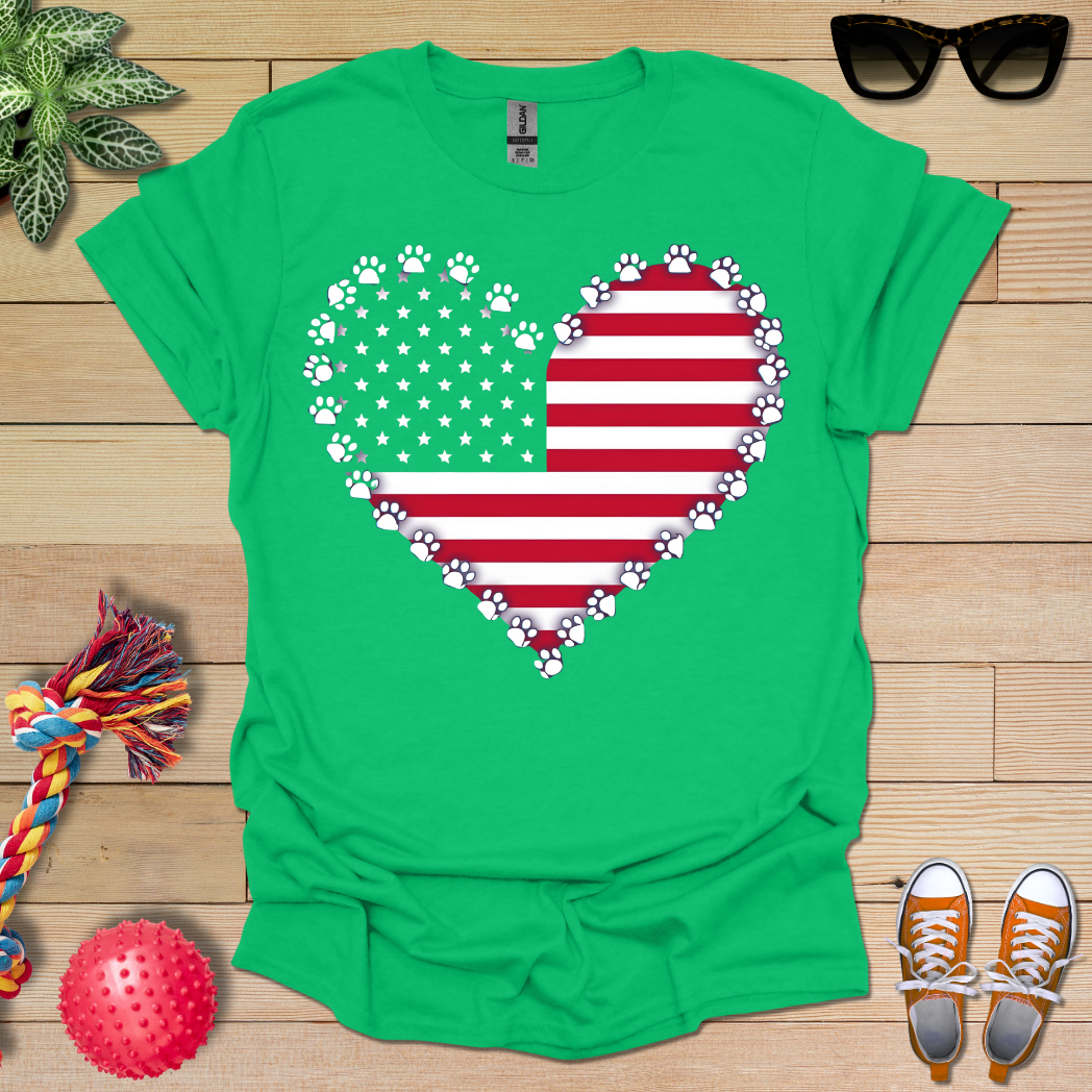 American Flag Paws T-Shirt