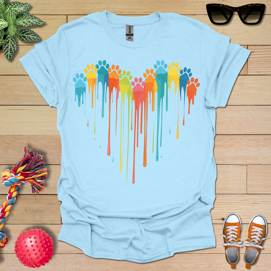 Colorful Dog Paw Prints T-Shirt