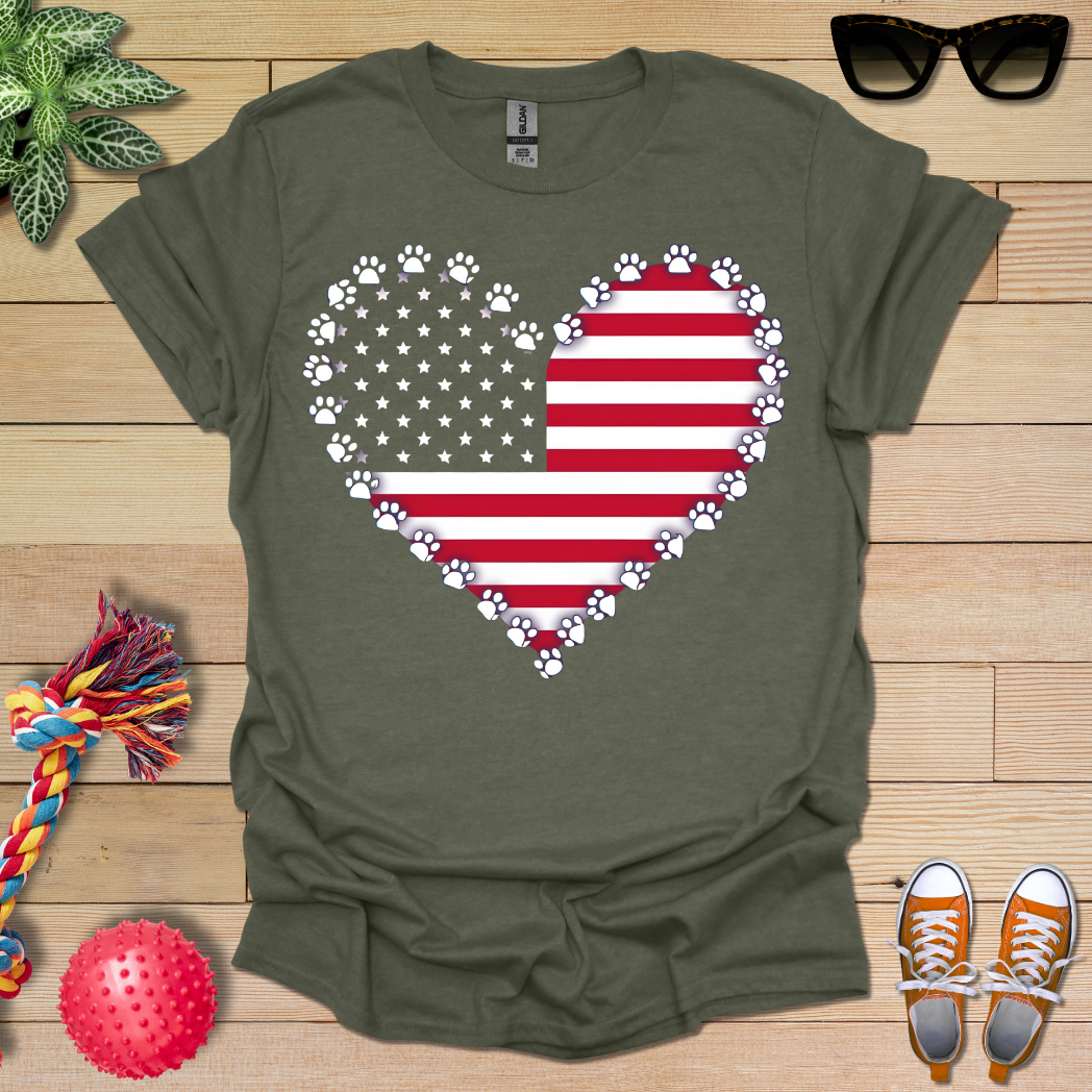 American Flag Paws T-Shirt