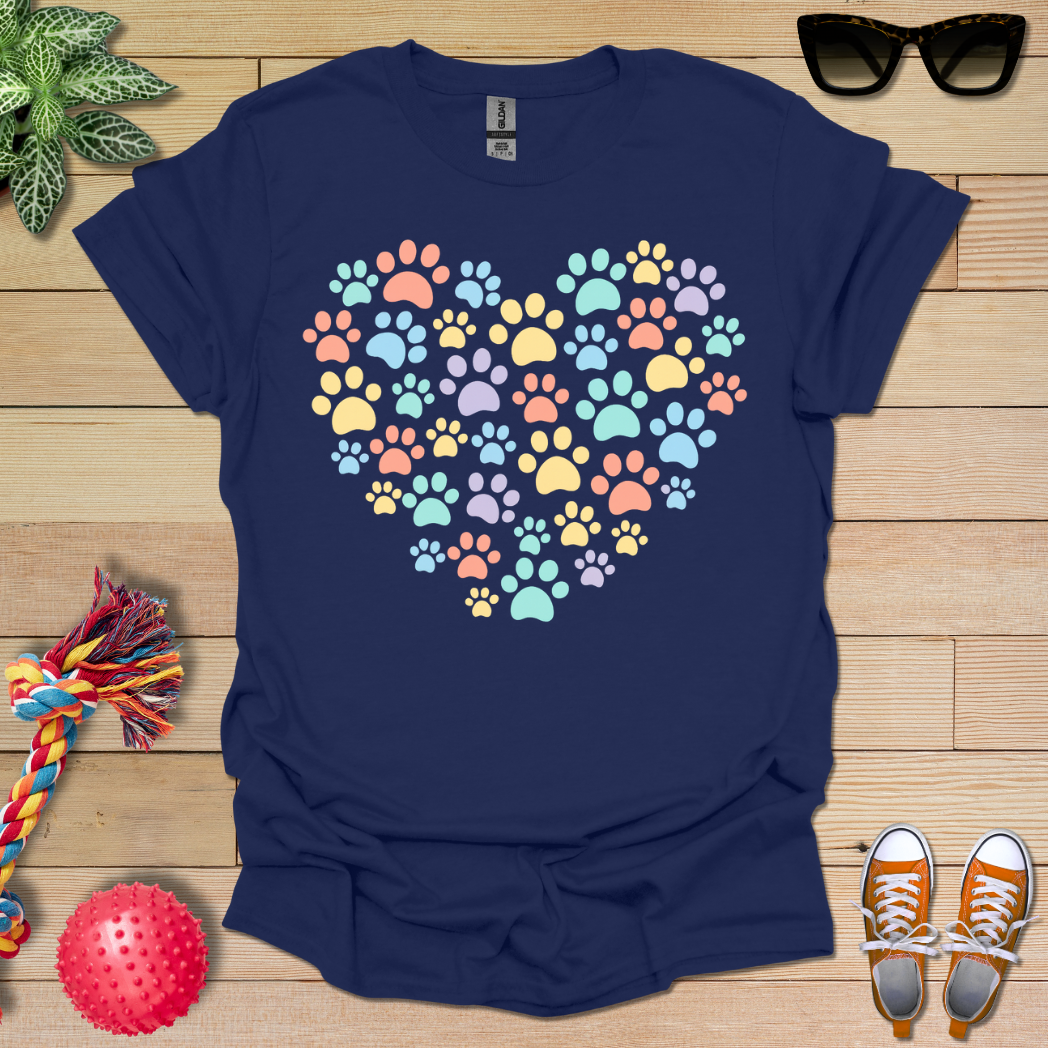 Rainbow Paw Heart T-Shirt