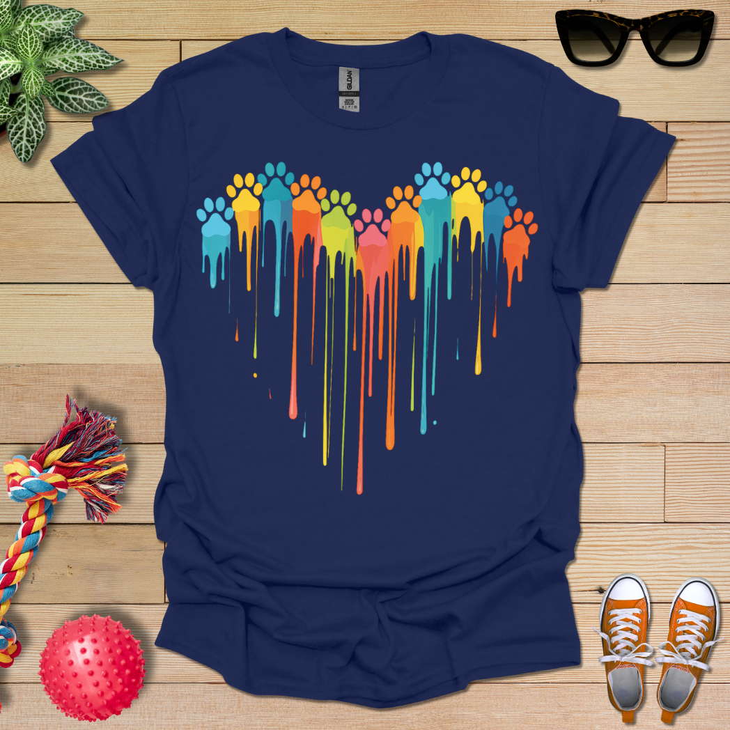 Colorful Dog Paw Prints T-Shirt