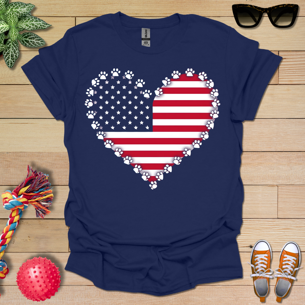 American Flag Paws T-Shirt