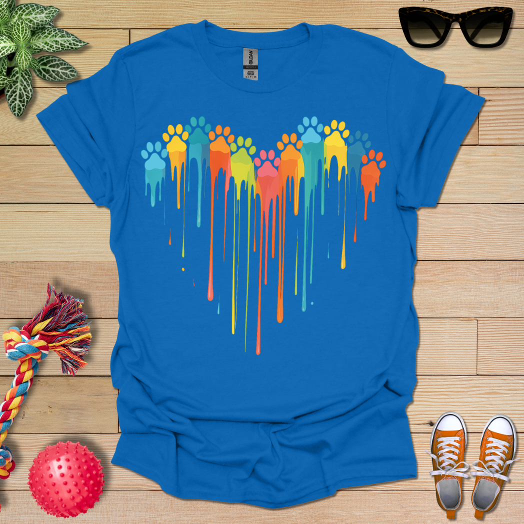 Colorful Dog Paw Prints T-Shirt