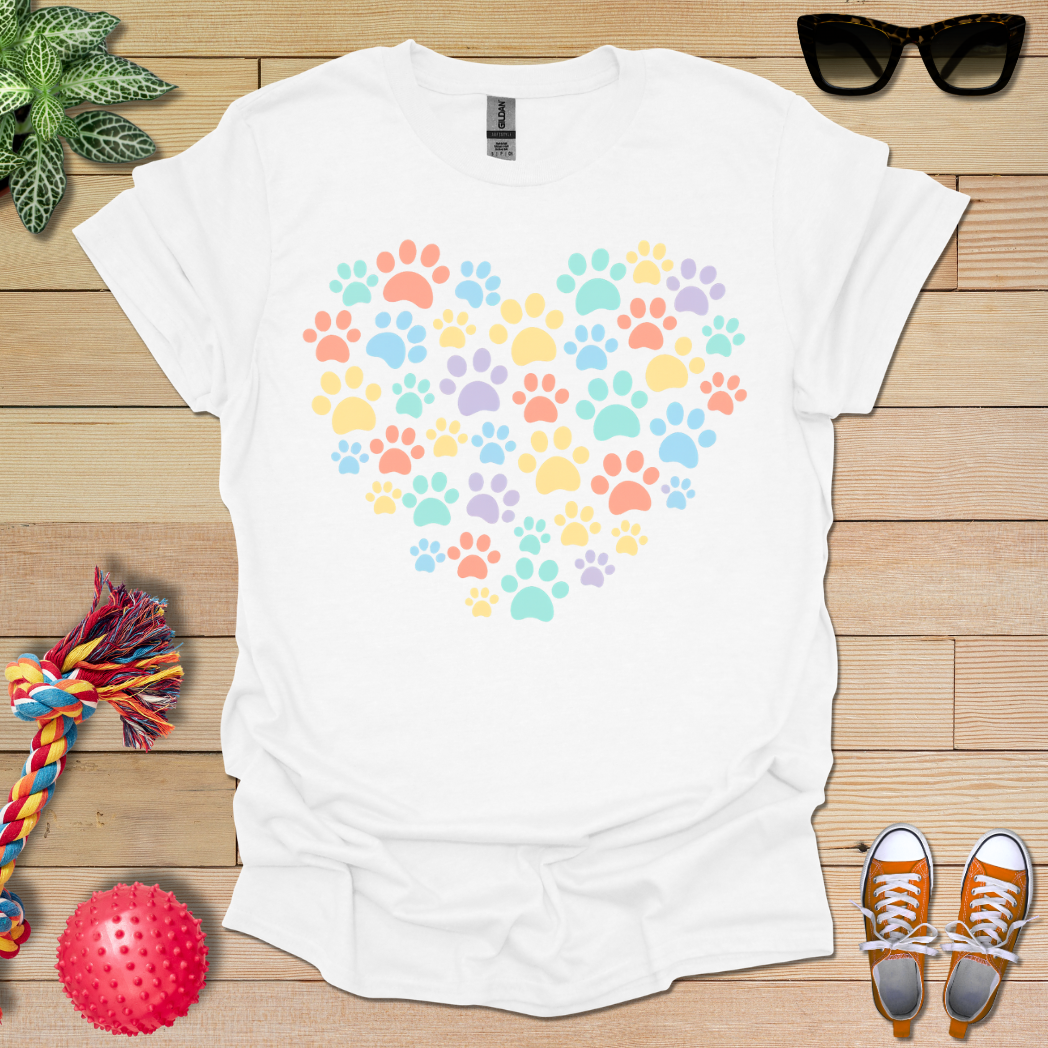 Rainbow Paw Heart T-Shirt