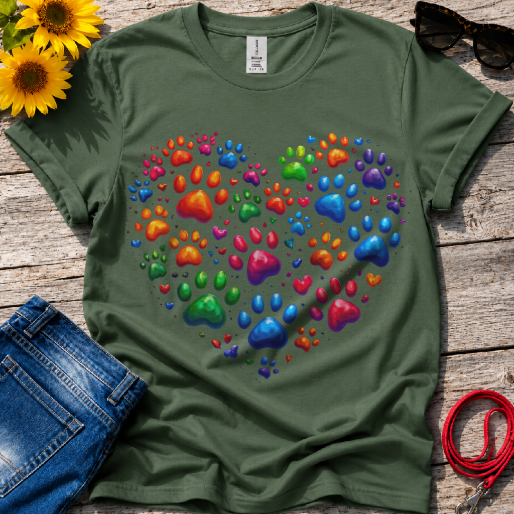 Heart of Paws in 3D T-Shirt