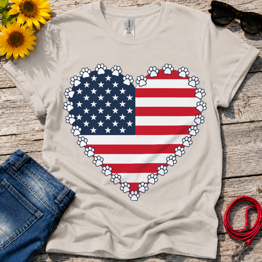 American Flag Paws T-Shirt