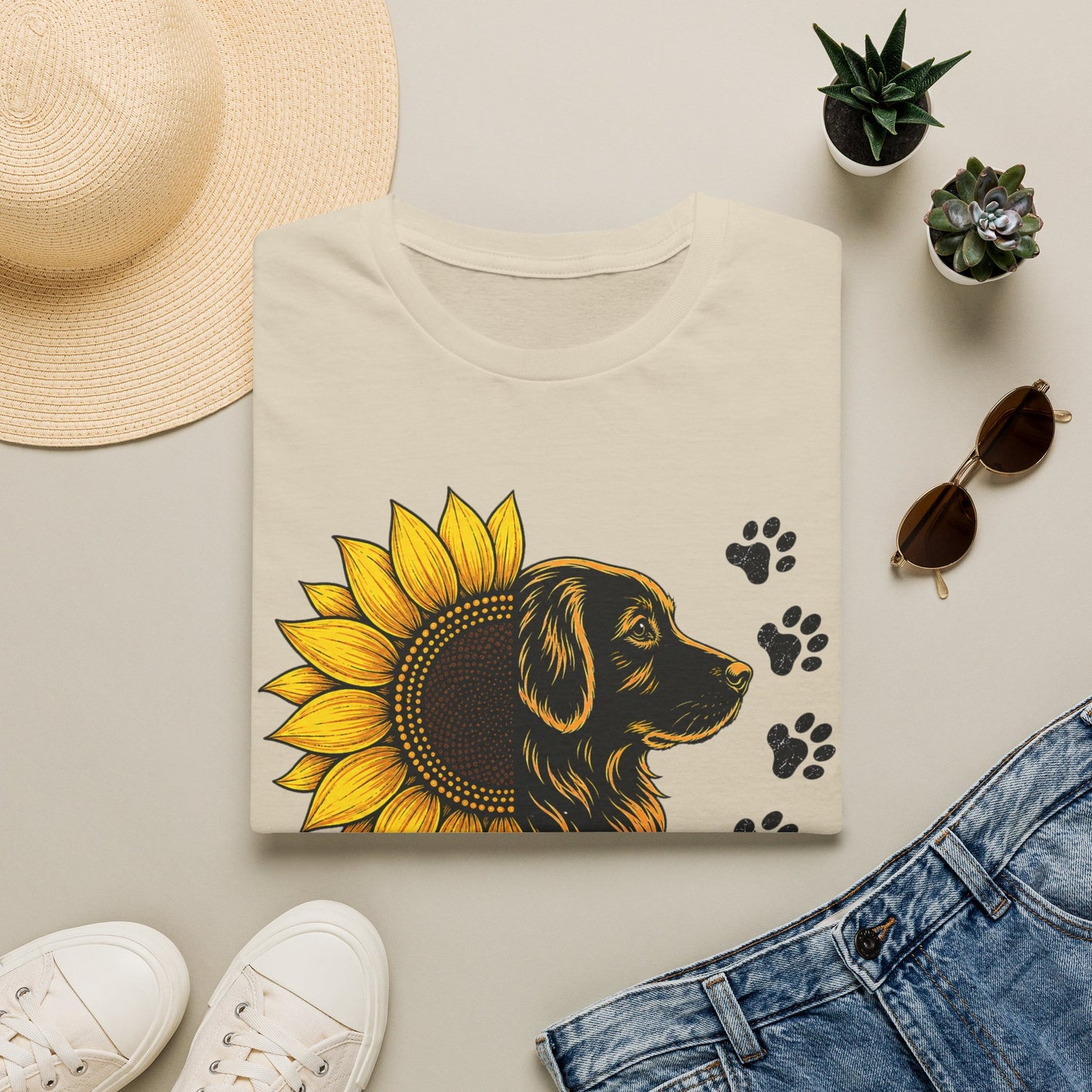 Sunflower Paw Prints T-Shirt