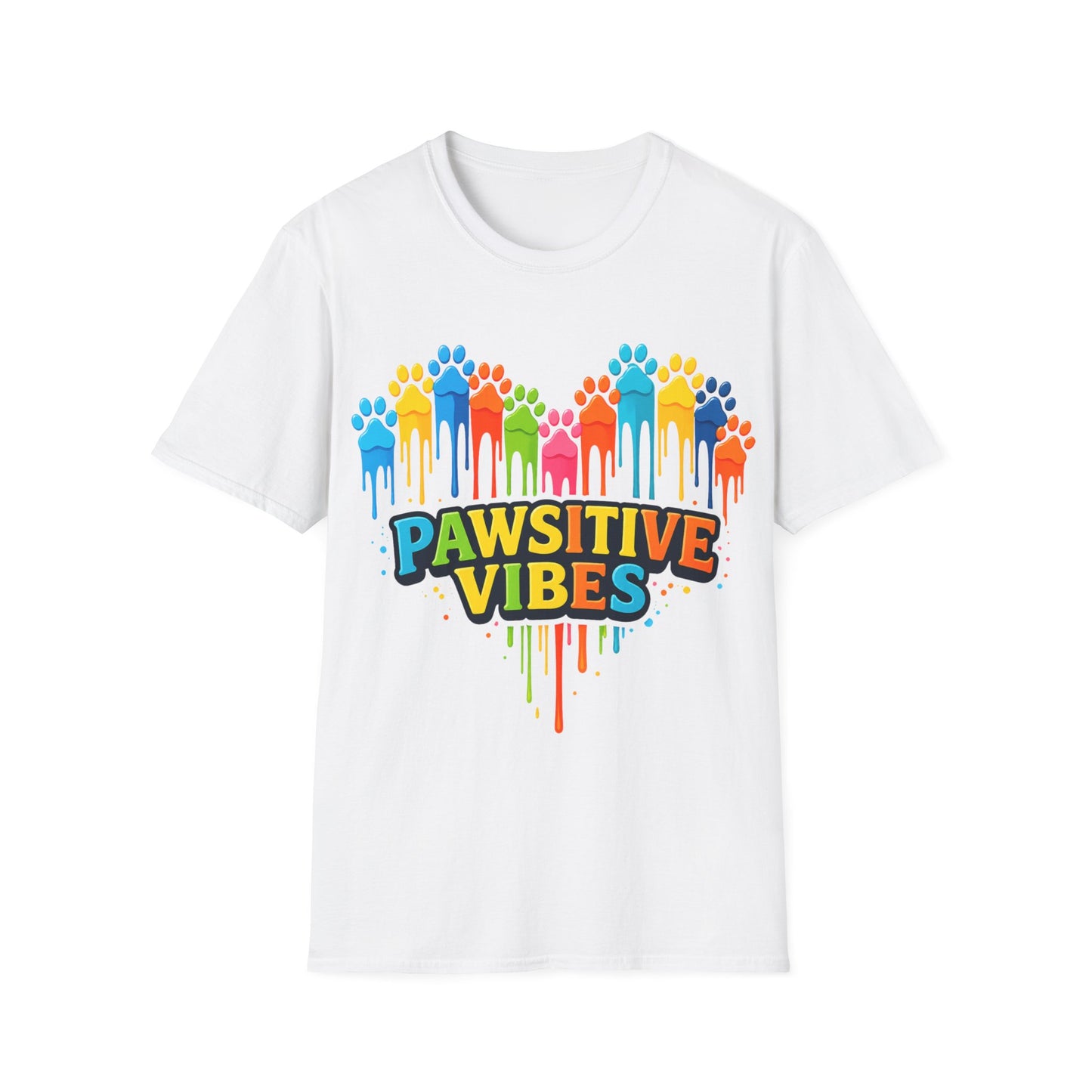 Colorful Dog Paw Prints T-Shirt