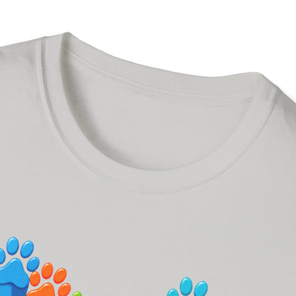 Colorful Dog Paw Prints T-Shirt