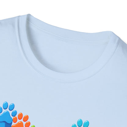 Colorful Dog Paw Prints T-Shirt
