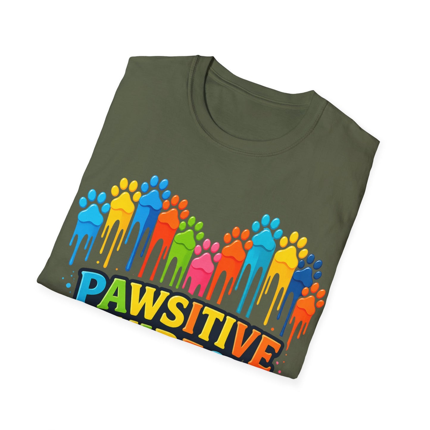 Colorful Dog Paw Prints T-Shirt