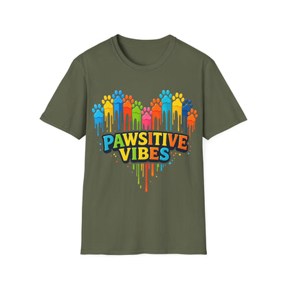 Colorful Dog Paw Prints T-Shirt