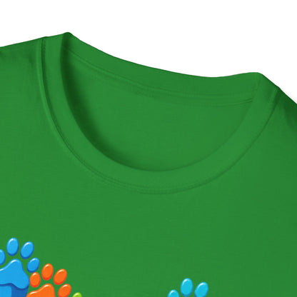 Colorful Dog Paw Prints T-Shirt