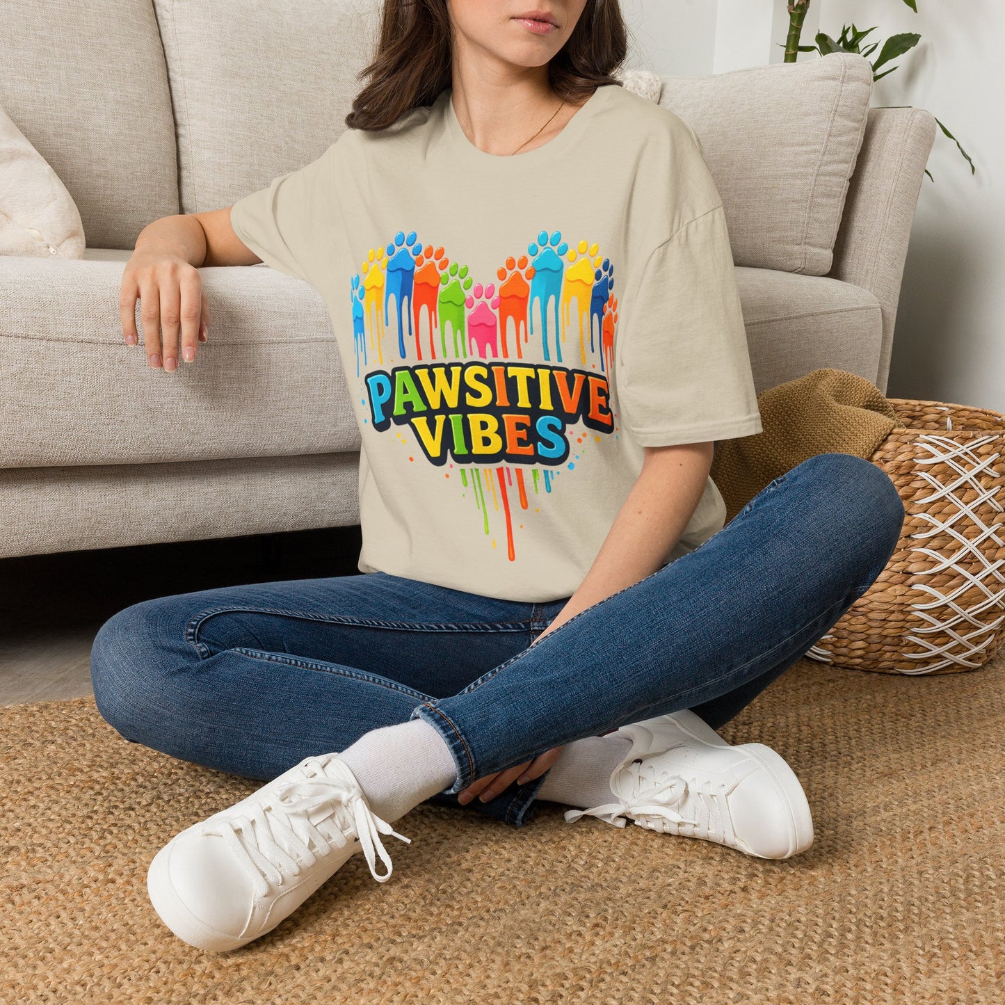 Colorful Dog Paw Prints T-Shirt