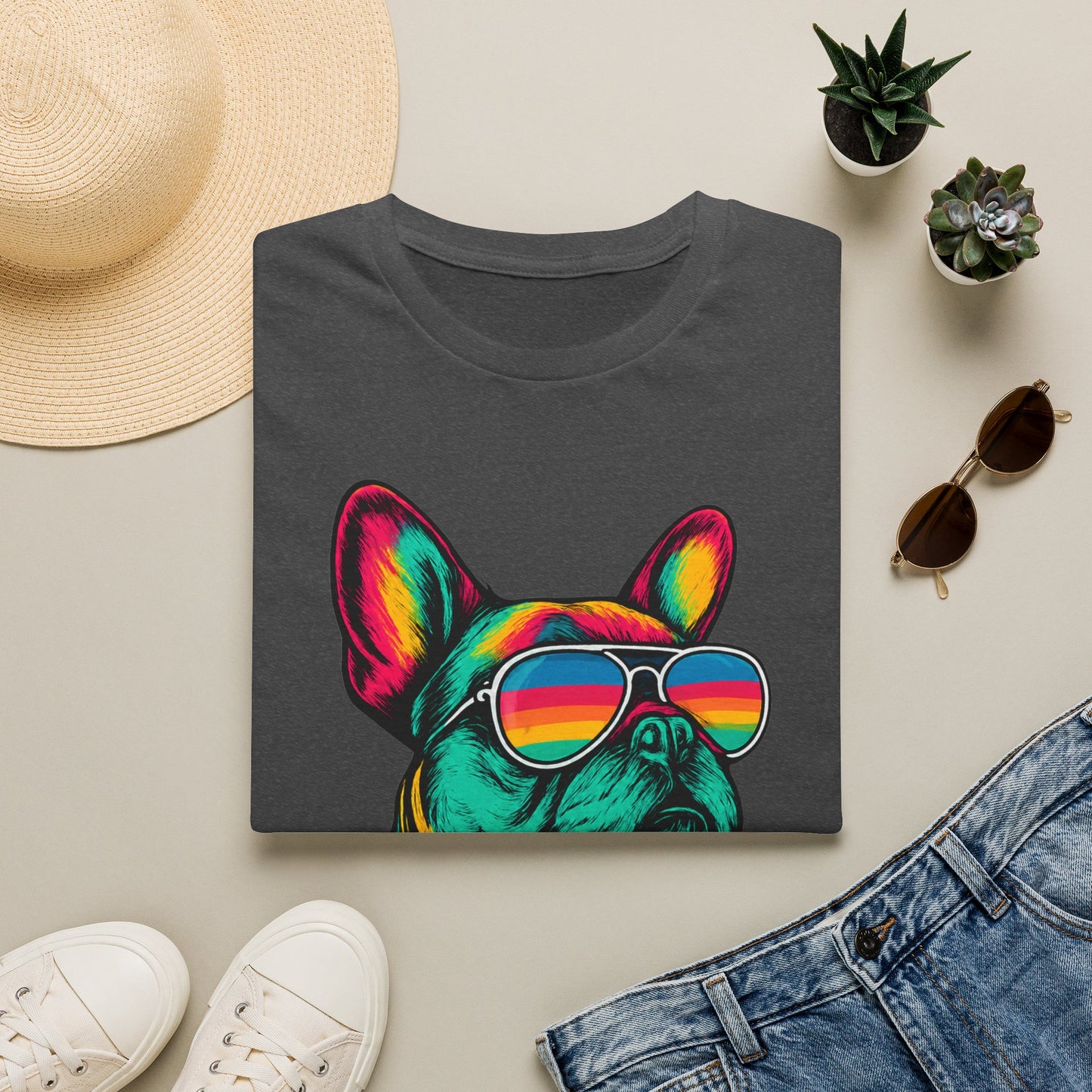 Sunglasses for a Frenchie T-Shirt