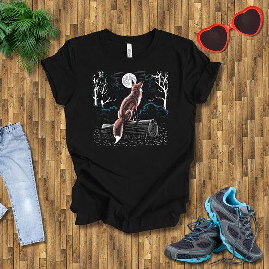 Fox looking at the moon T-Shirt