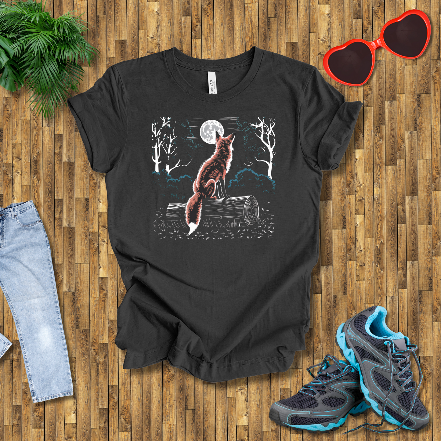 Fox looking at the moon T-Shirt