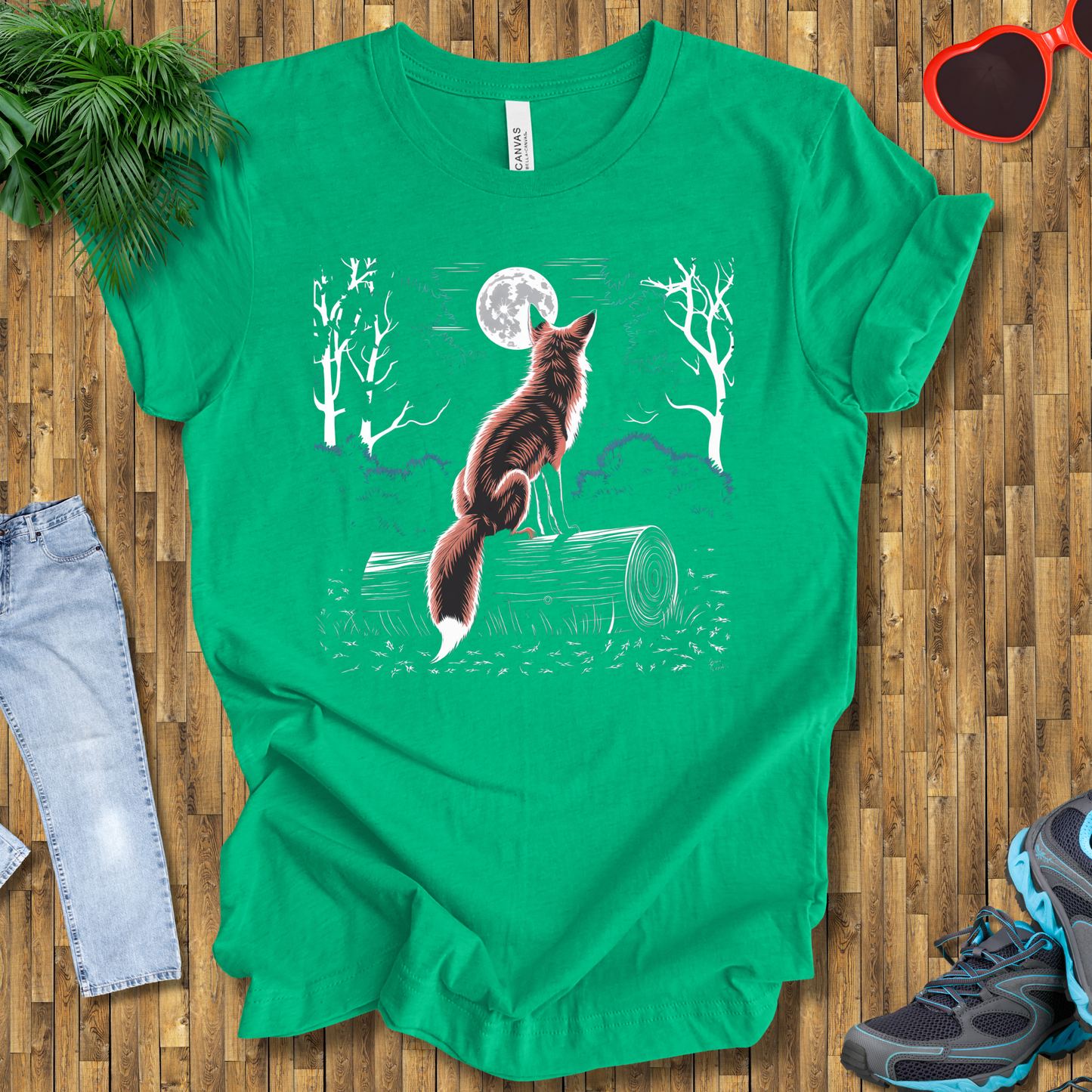 Fox looking at the moon T-Shirt