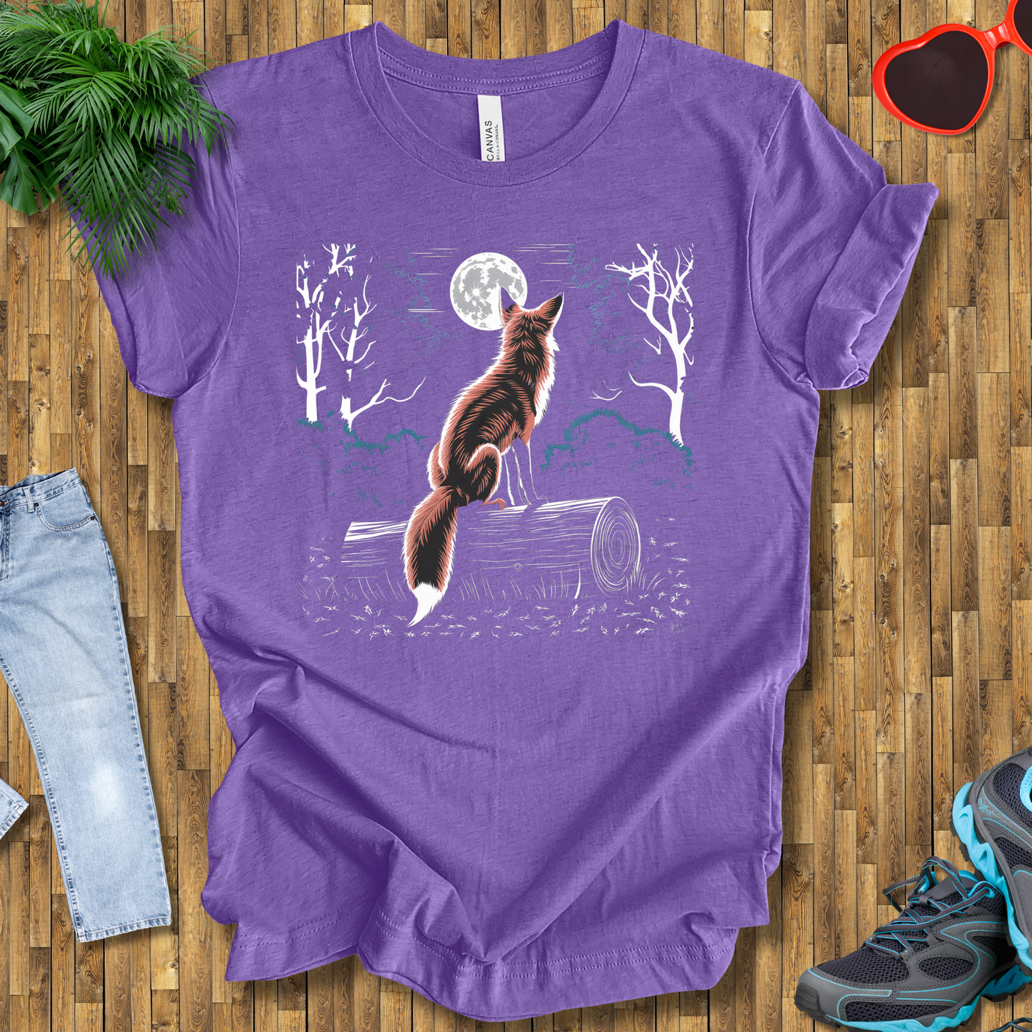 Fox looking at the moon T-Shirt