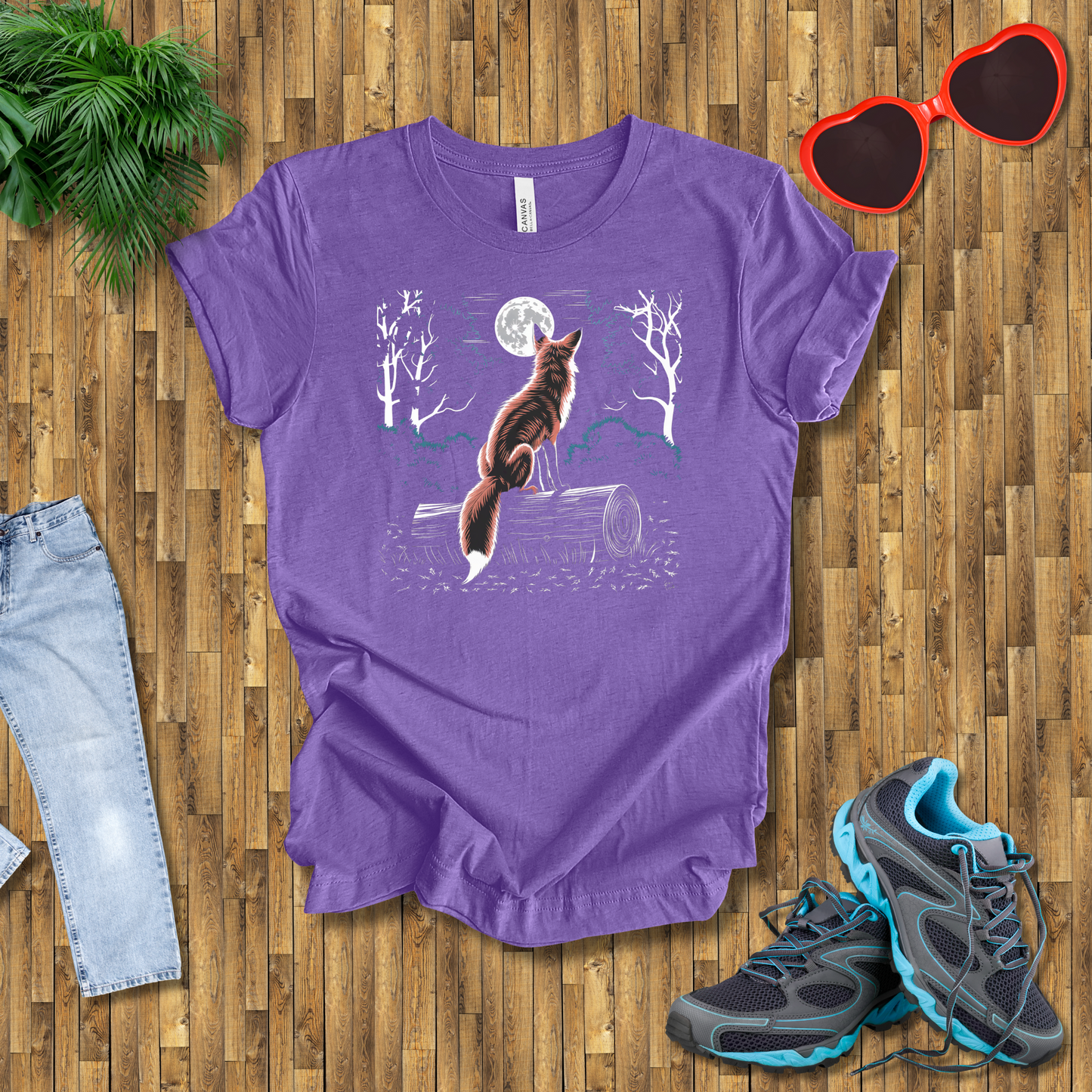 Fox looking at the moon T-Shirt