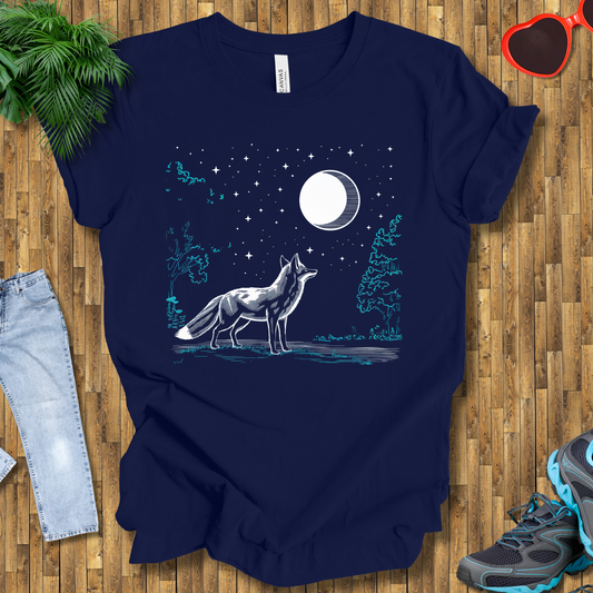 Fox looking at the moon T-Shirt