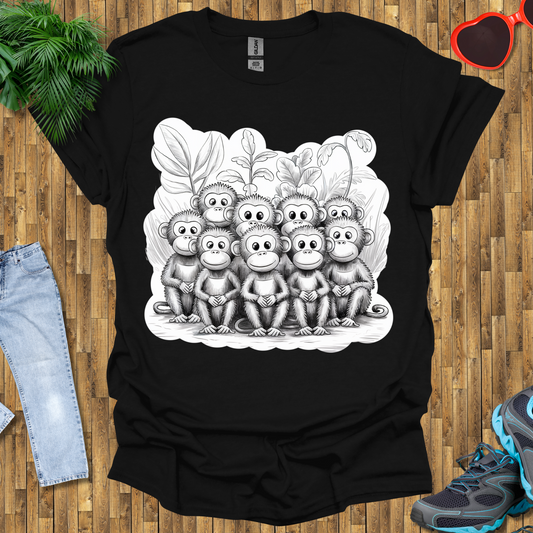 Monkeys paraded for a photograph T-Shirt