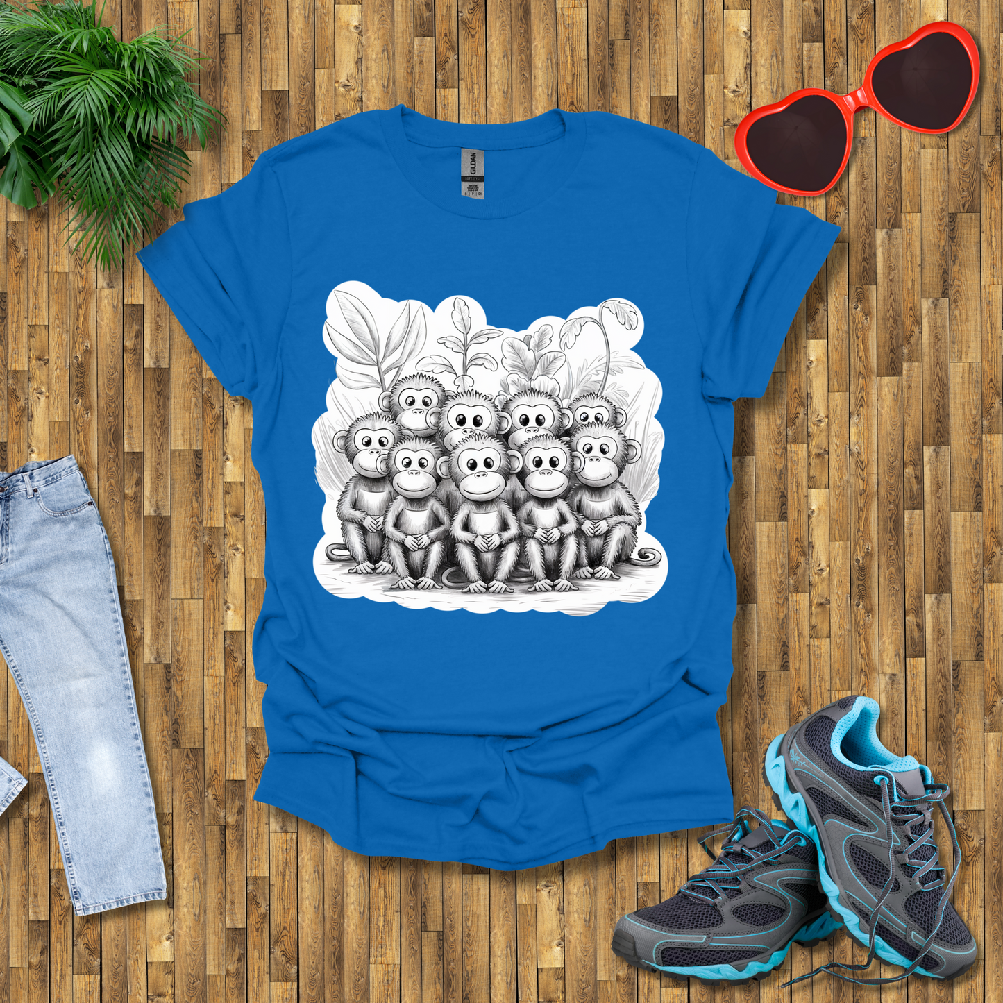 Monkeys paraded for a photograph T-Shirt