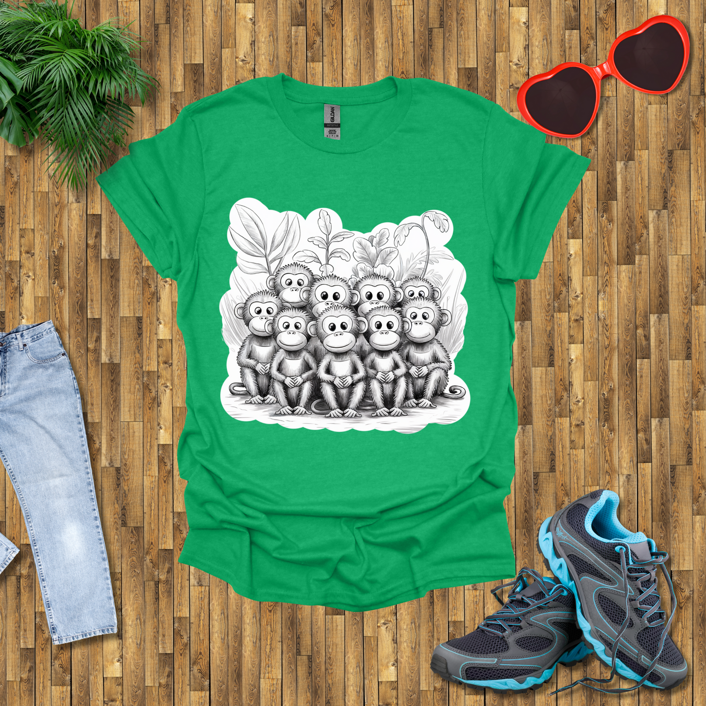 Monkeys paraded for a photograph T-Shirt