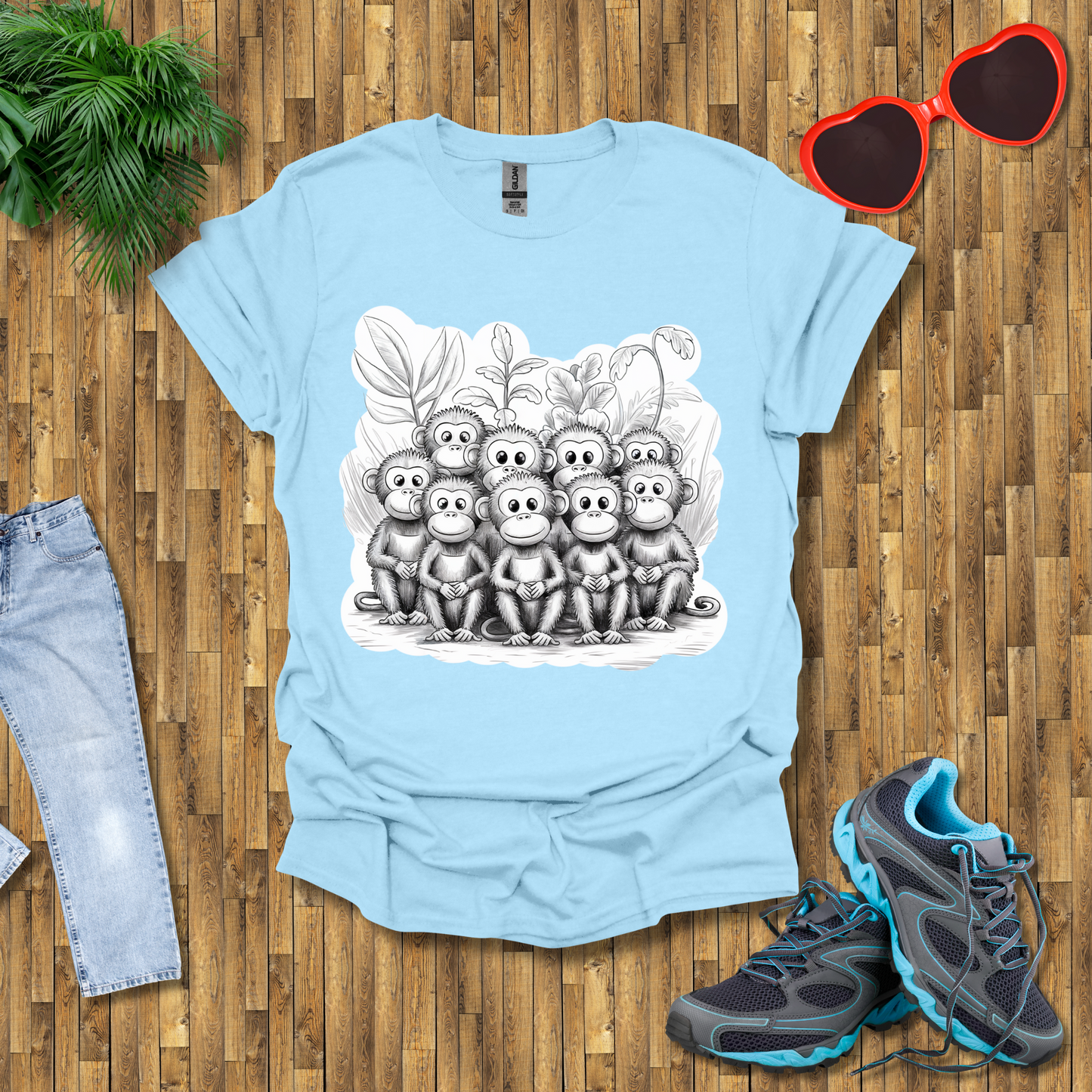Monkeys paraded for a photograph T-Shirt