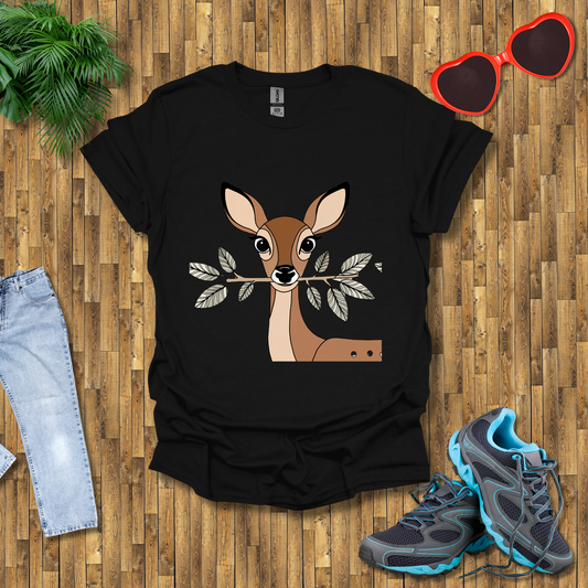 Deer holding a tree branch T-Shirt