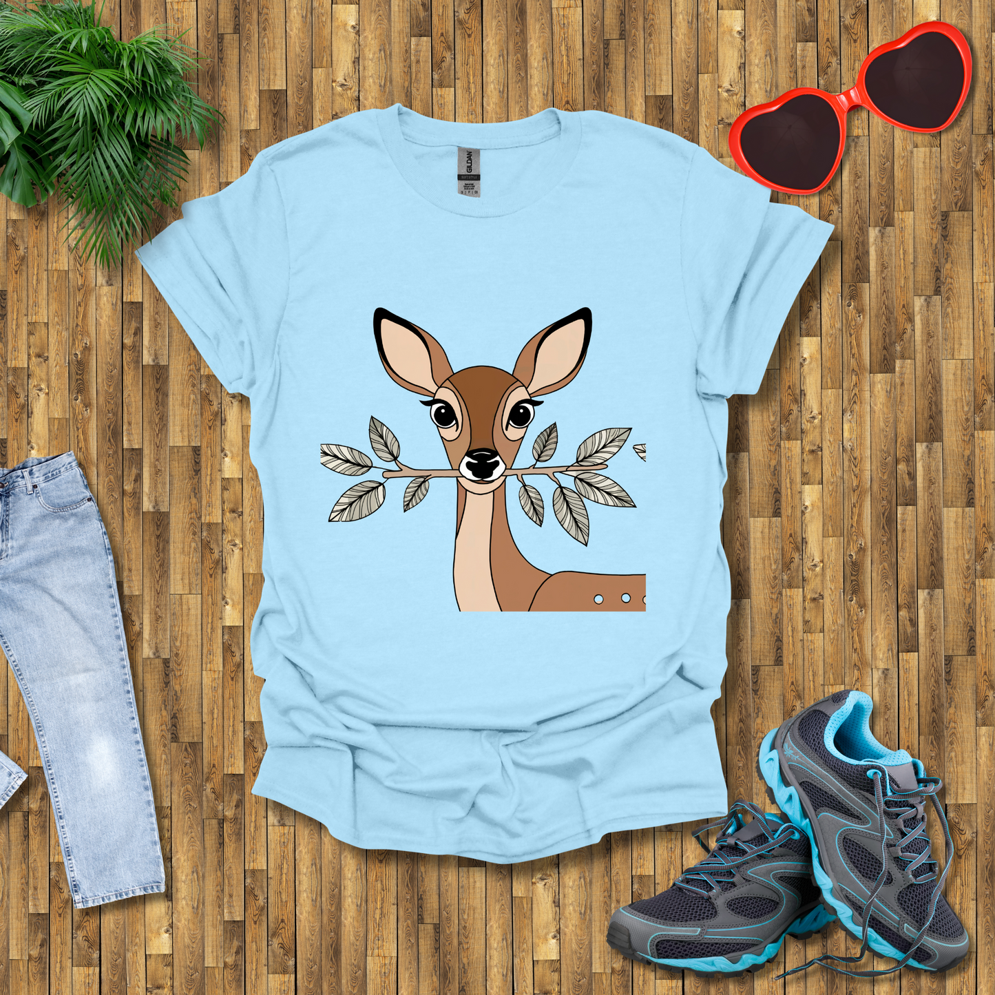 Deer holding a tree branch T-Shirt