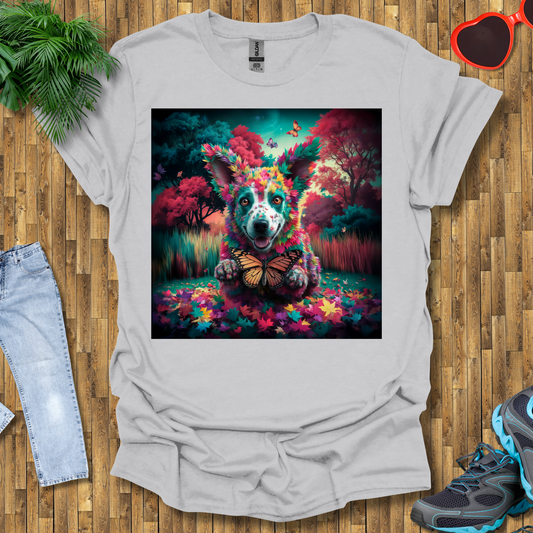 Dog hunts butterflies T-Shirt