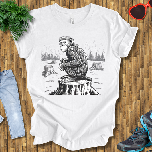 Monkey on a tree stamp T-Shirt