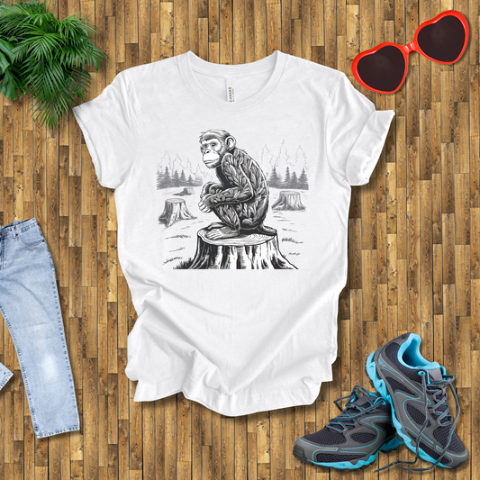 Monkey on a tree stamp T-Shirt