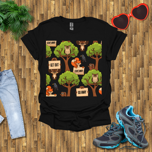 Angry fox, Owl and Squirrel T-Shirt